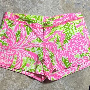 Lilly Pulitzer Pink and Green Patterned Shorts